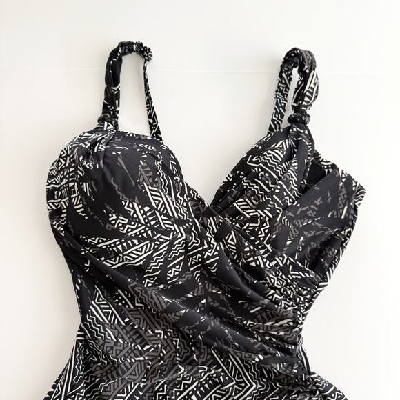[Miraclesuit] Black Gray Tulum Treasures Siren One-Piece Underwire Swimsuit 10 - Picture 4 of 12